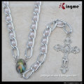 Metal beads religious rosary on chain